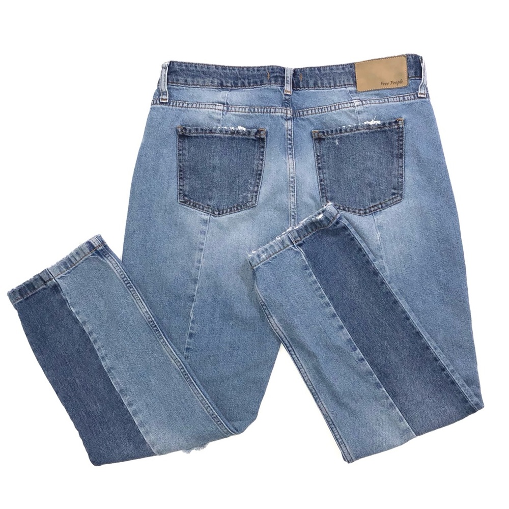 Free People Two Toned Distressed Jeans - Picture 4 of 8